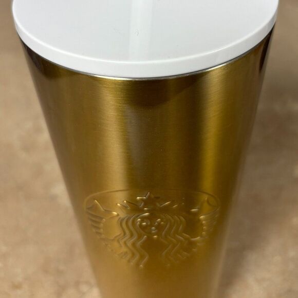 Starbucks Stainless Steel Gold Cup - Picture 1 of 3